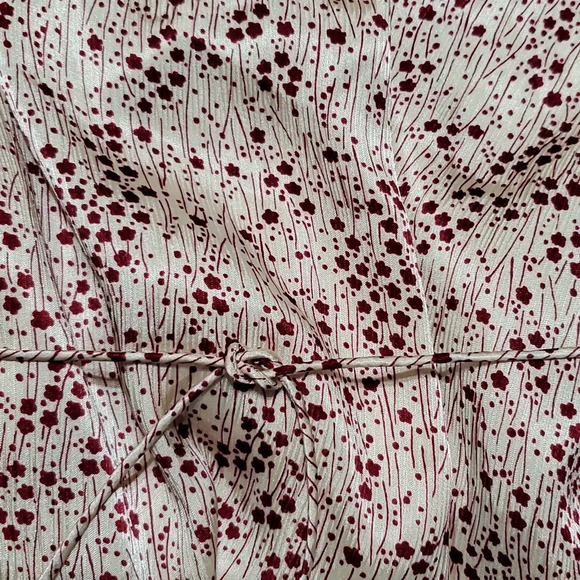 Joie red floral on cream tie waist single side split maxi halter top dress - Picture 6 of 9